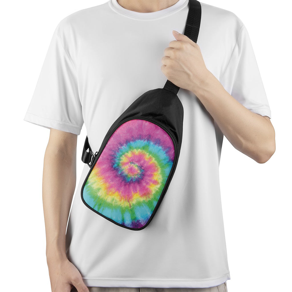 Bright Spiral Tie Dye Print Chest Bag