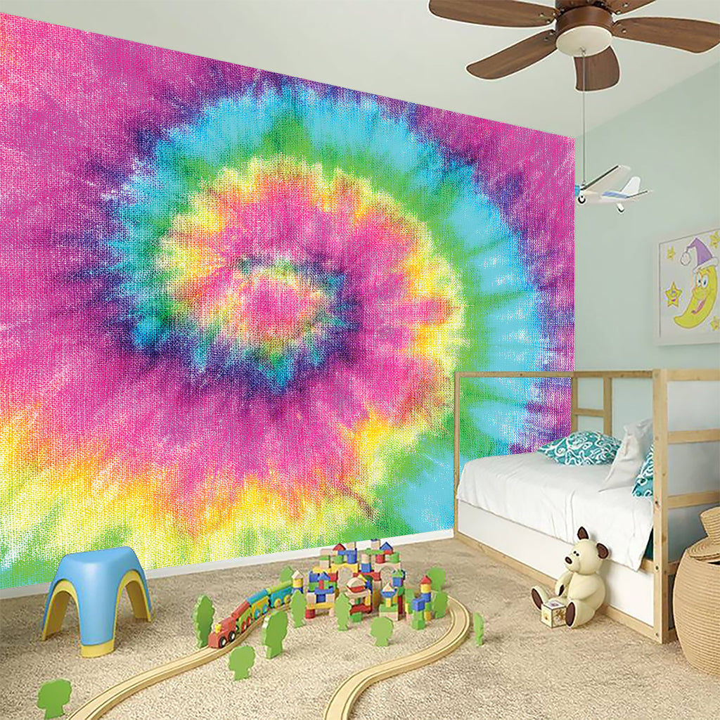 Bright Spiral Tie Dye Print Wall Sticker