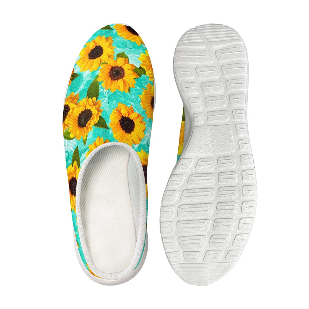 Bright Sunflower Pattern Print Mesh Casual Shoes