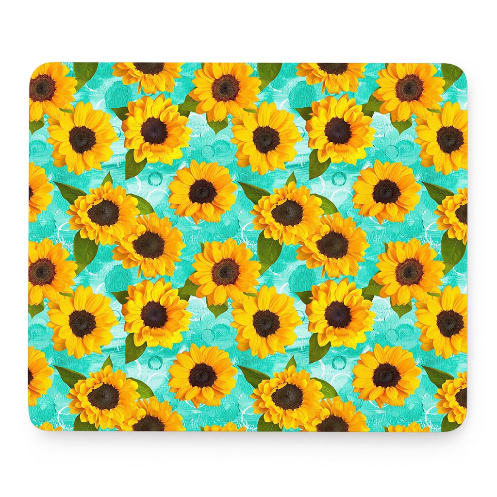 Bright Sunflower Pattern Print Mouse Pad