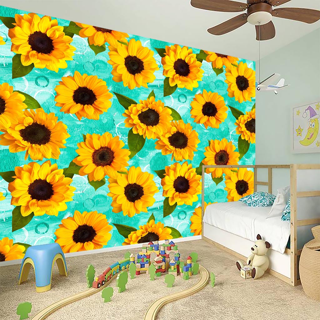 Bright Sunflower Pattern Print Wall Sticker