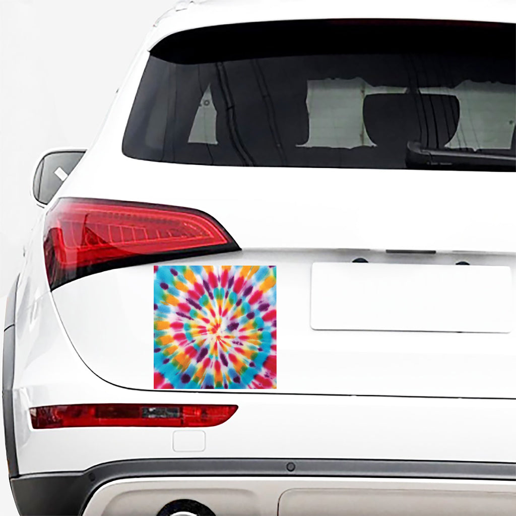 Bright Swirl Tie Dye Print Car Sticker