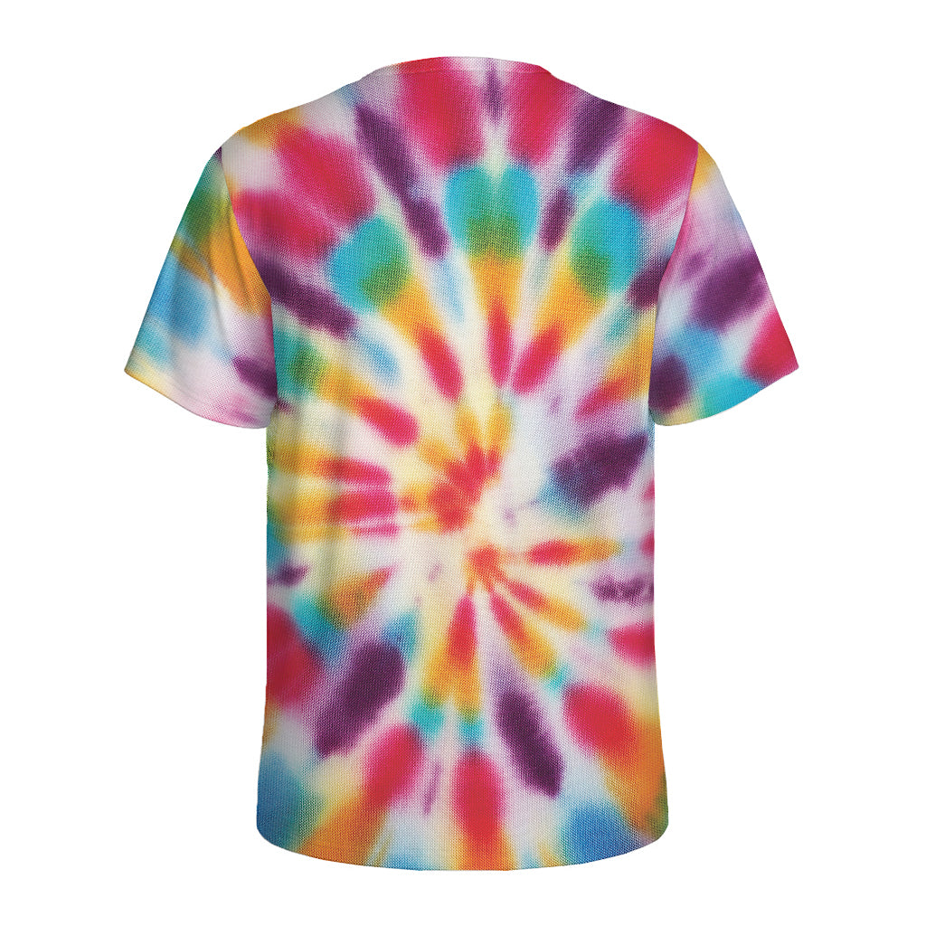 Bright Swirl Tie Dye Print Men's Sports T-Shirt