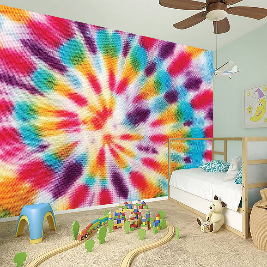 Bright Swirl Tie Dye Print Wall Sticker