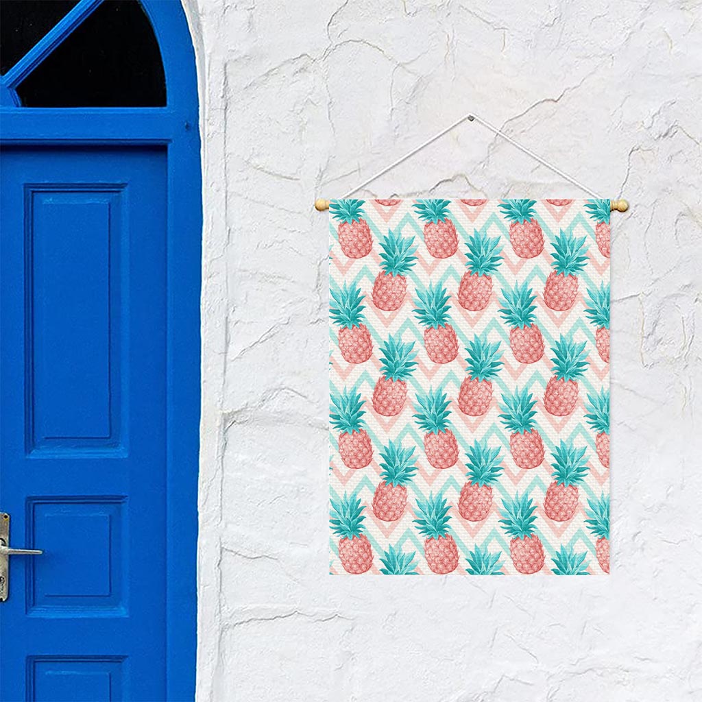 Bright Zig Zag Pineapple Pattern Print Garden Flag
