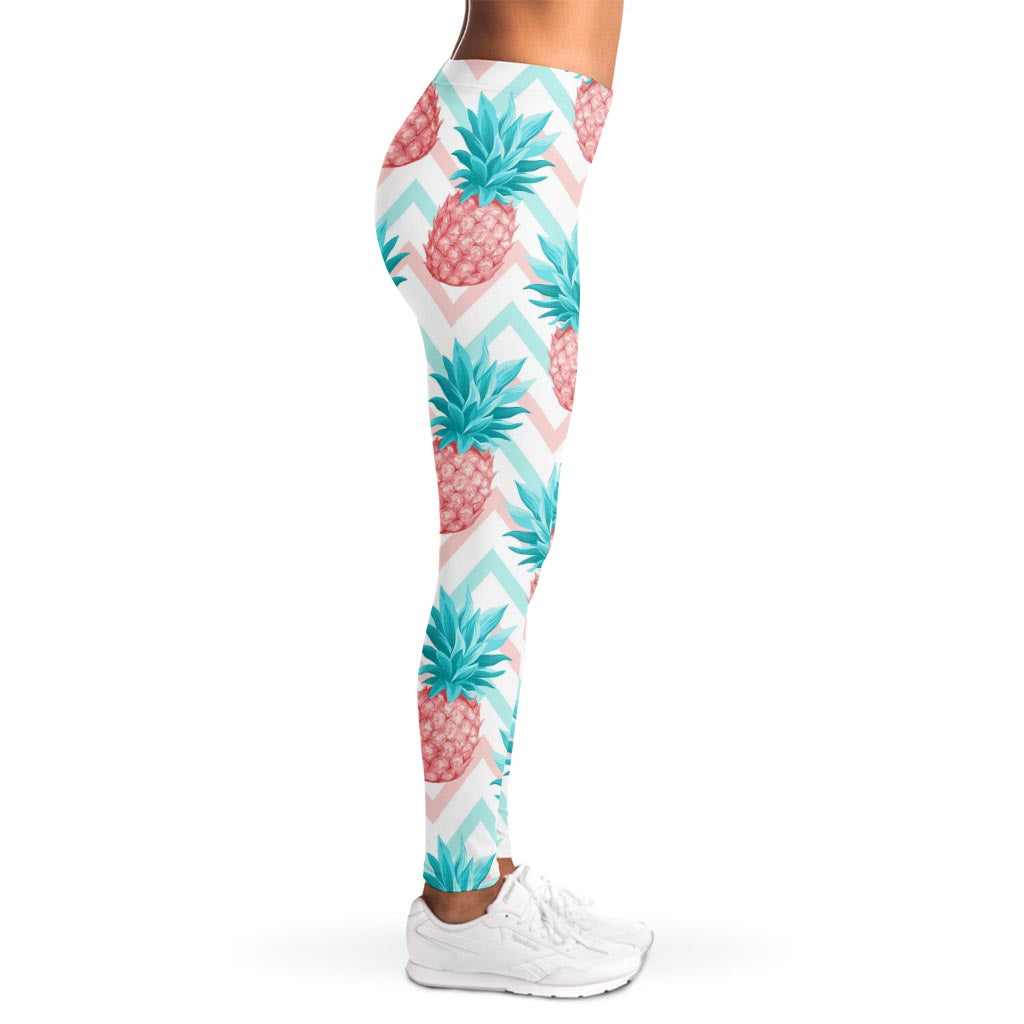 Bright Zig Zag Pineapple Pattern Print Women's Leggings