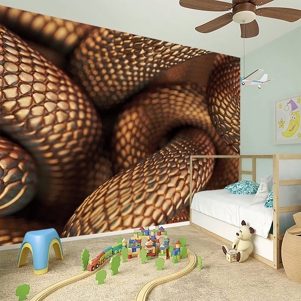 Bronze Snake Print Wall Sticker