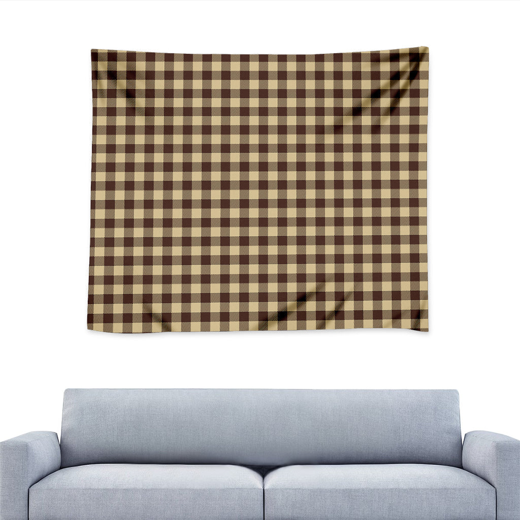 Brown And Beige Buffalo Check Print Tapestry