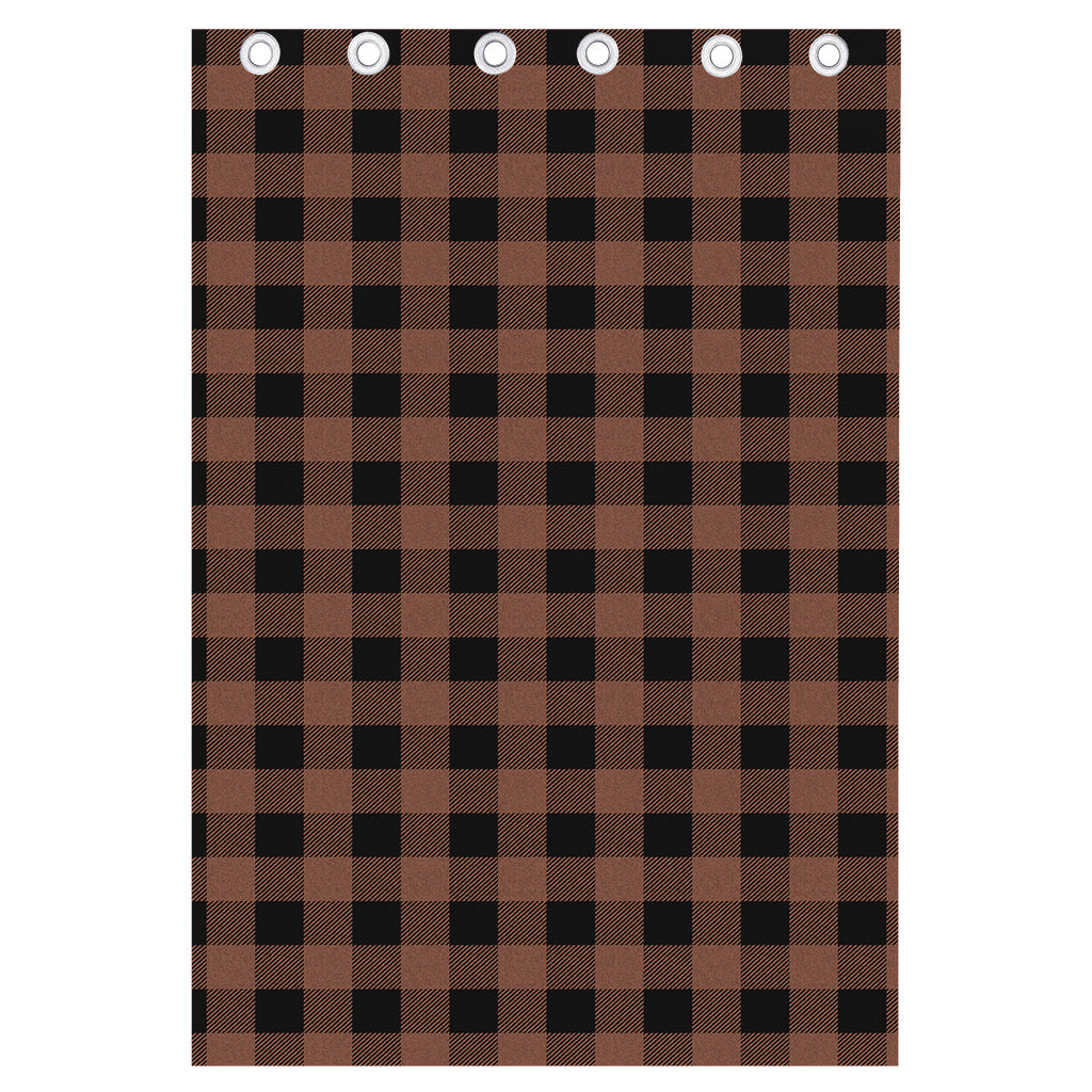 Brown And Black Buffalo Check Print Curtain