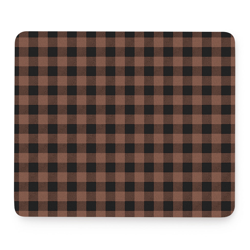 Brown And Black Buffalo Check Print Mouse Pad
