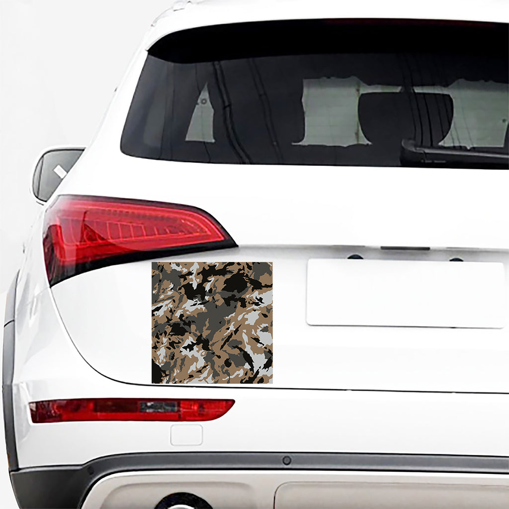 Brown And Black Camouflage Print Car Sticker