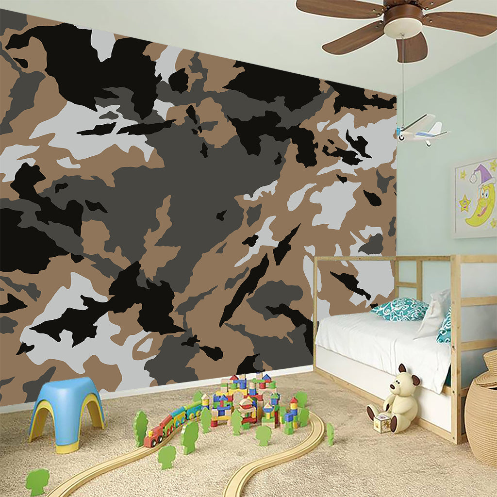 Brown And Black Camouflage Print Wall Sticker