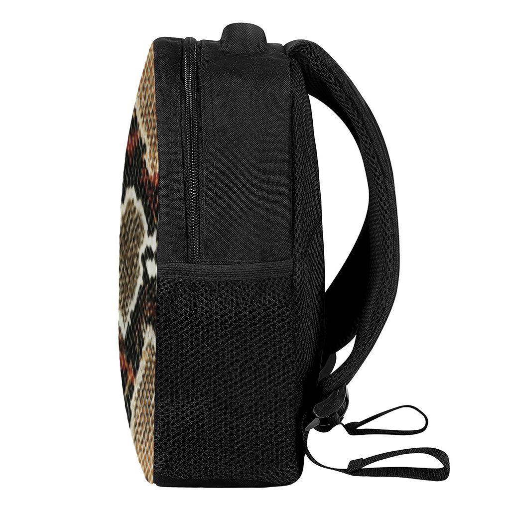 Brown And Black Snakeskin Print Casual Backpack
