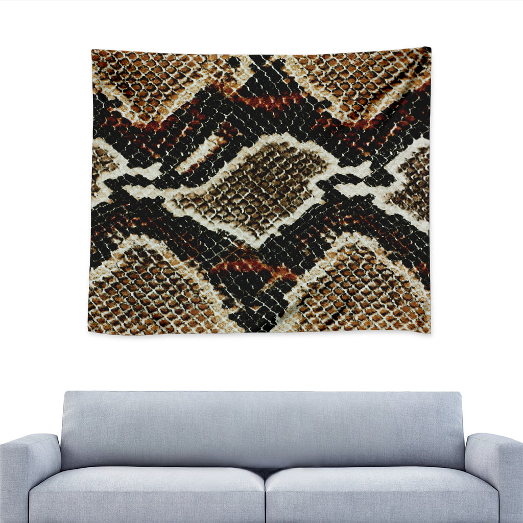 Brown And Black Snakeskin Print Tapestry