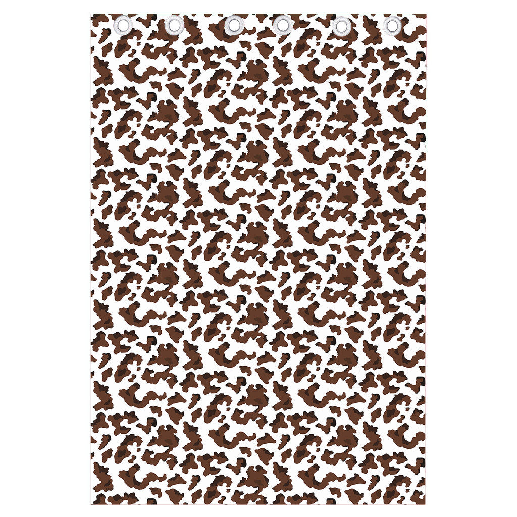 Brown And White Cow Pattern Print Curtain
