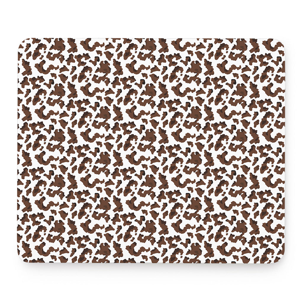 Brown And White Cow Pattern Print Mouse Pad