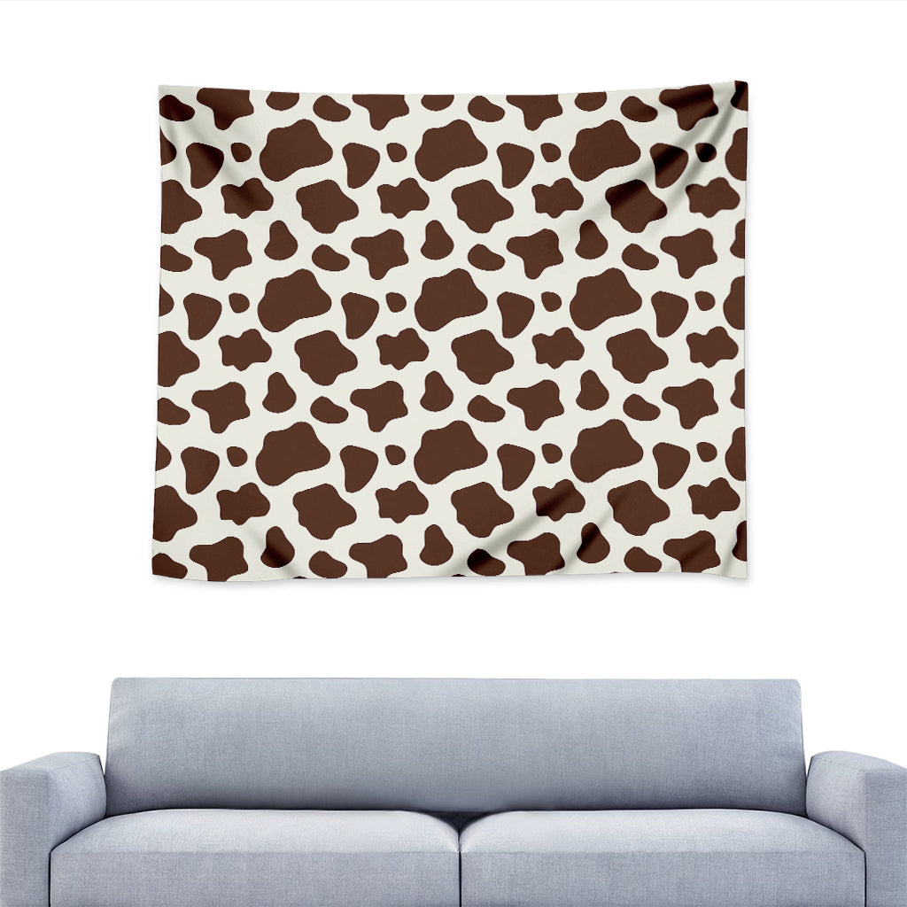 Brown And White Cow Print Tapestry