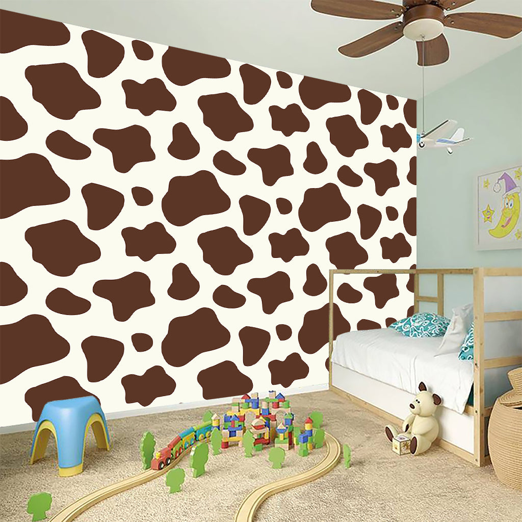 Brown And White Cow Print Wall Sticker