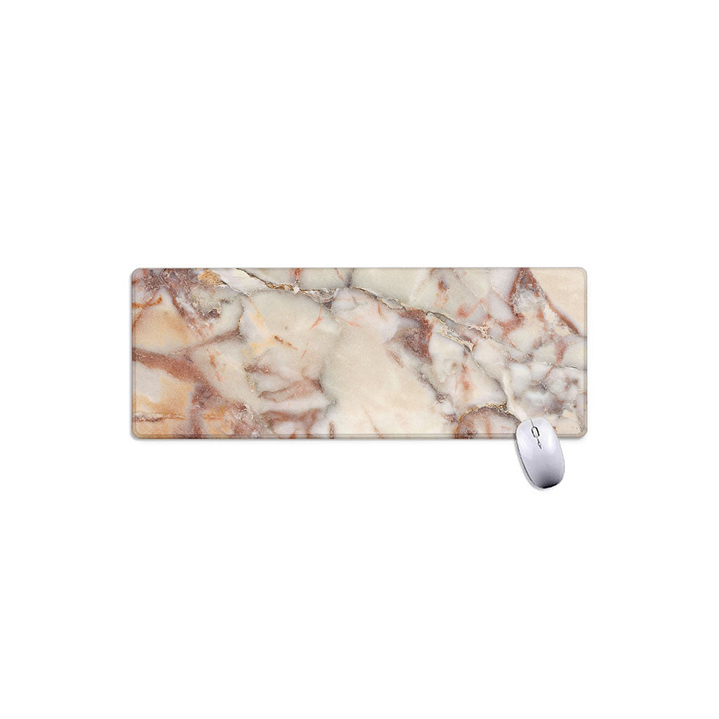 Brown Beige Marble Print Extended Mouse Pad