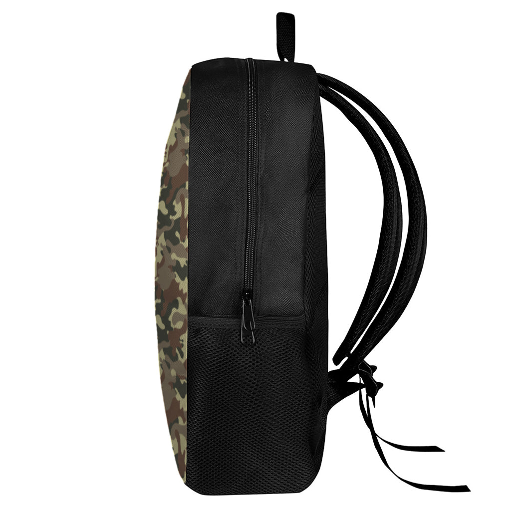 Brown Camouflage Print 17 Inch Backpack