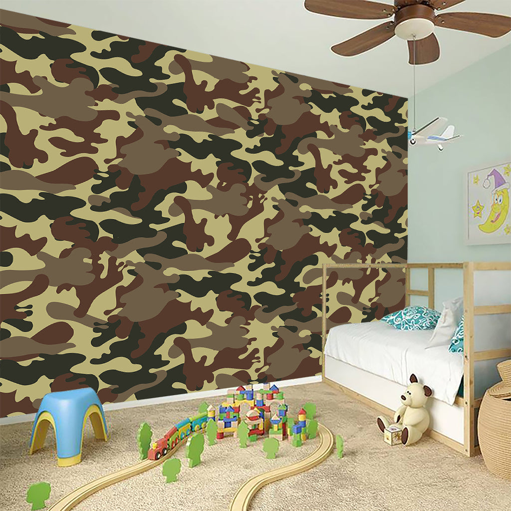 Brown Camouflage Print Wall Sticker