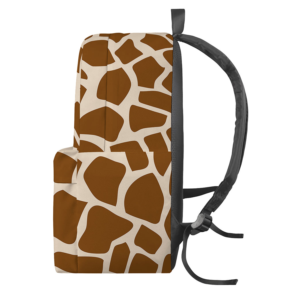 Brown Giraffe Pattern Print Backpack