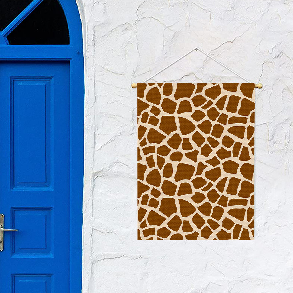 Brown Giraffe Pattern Print Garden Flag