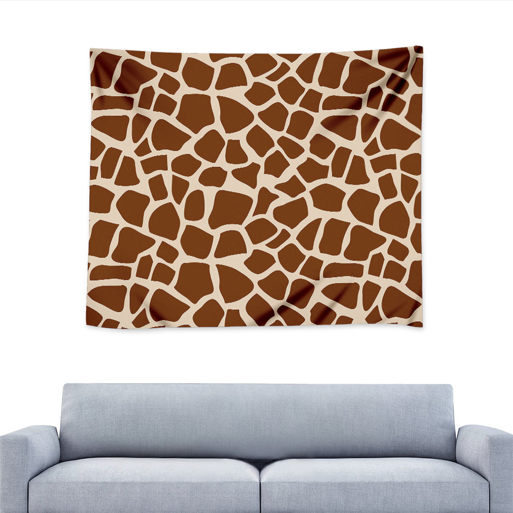 Brown Giraffe Pattern Print Tapestry