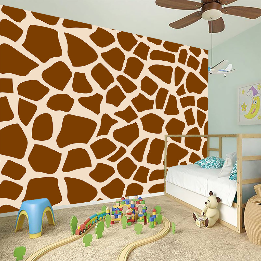 Brown Giraffe Pattern Print Wall Sticker