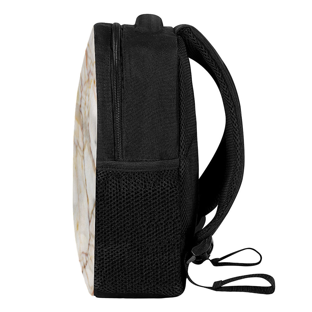 Brown Marble Print Casual Backpack