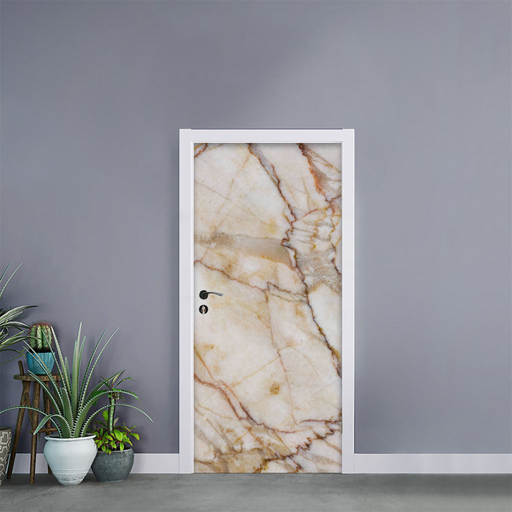 Brown Marble Print Door Sticker