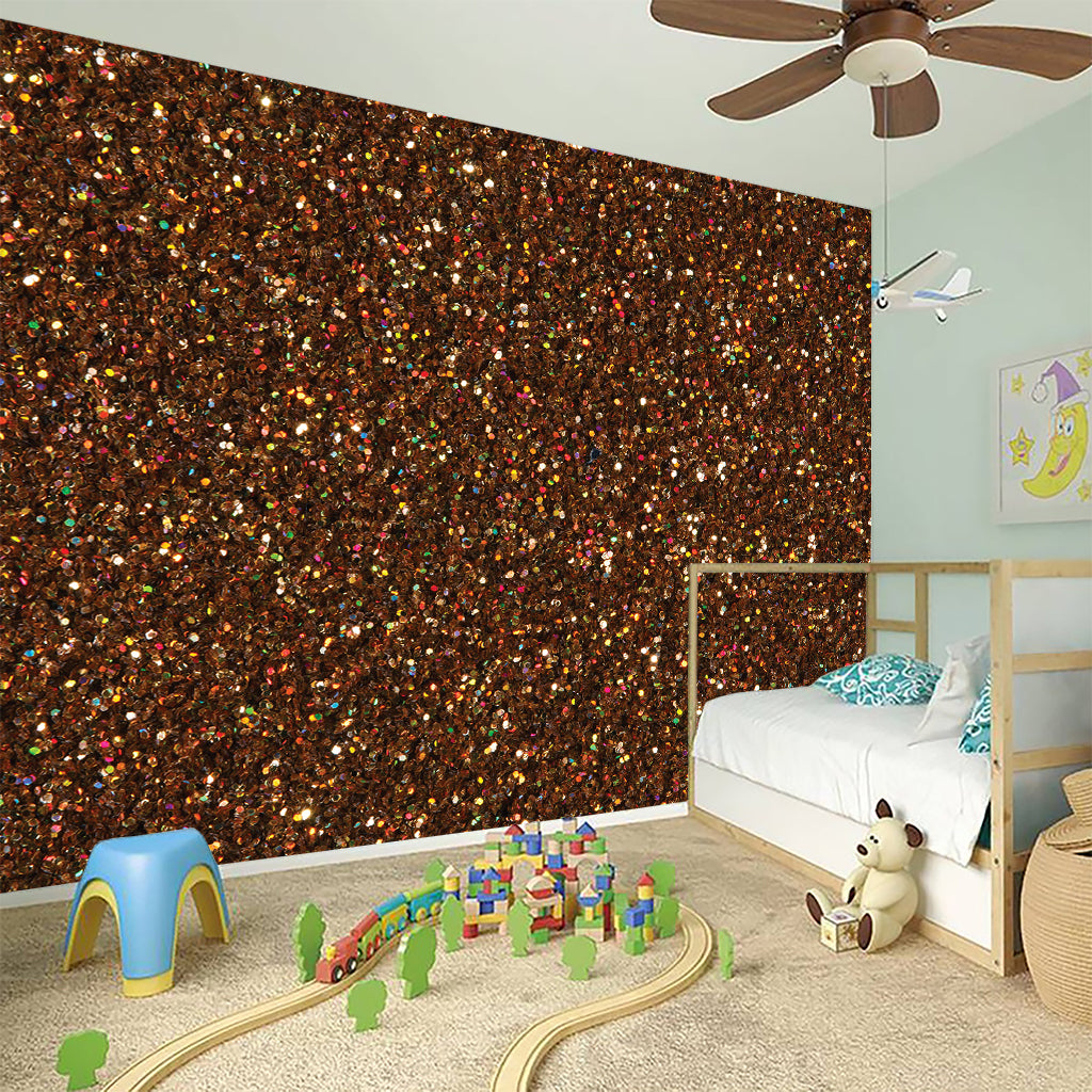 Brown (NOT Real) Glitter Print Wall Sticker