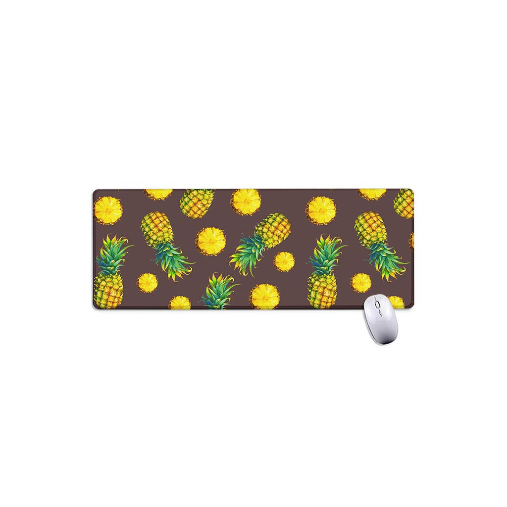 Brown Pineapple Pattern Print Extended Mouse Pad