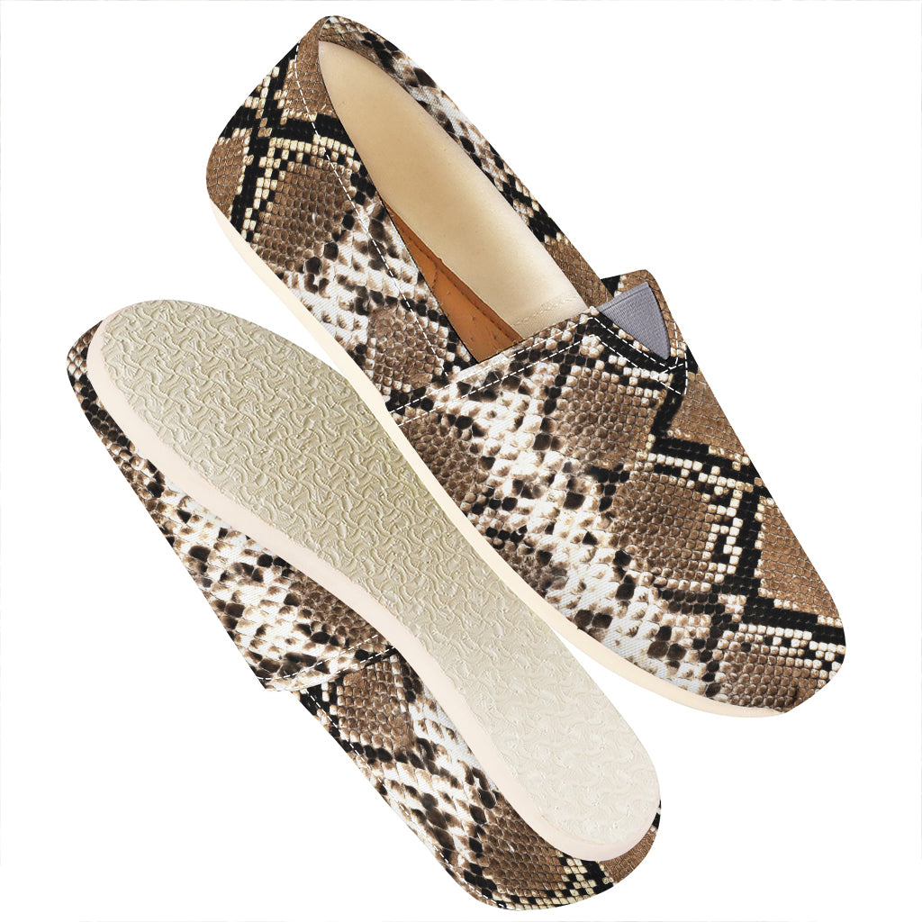 Brown Python Snakeskin Print Casual Shoes