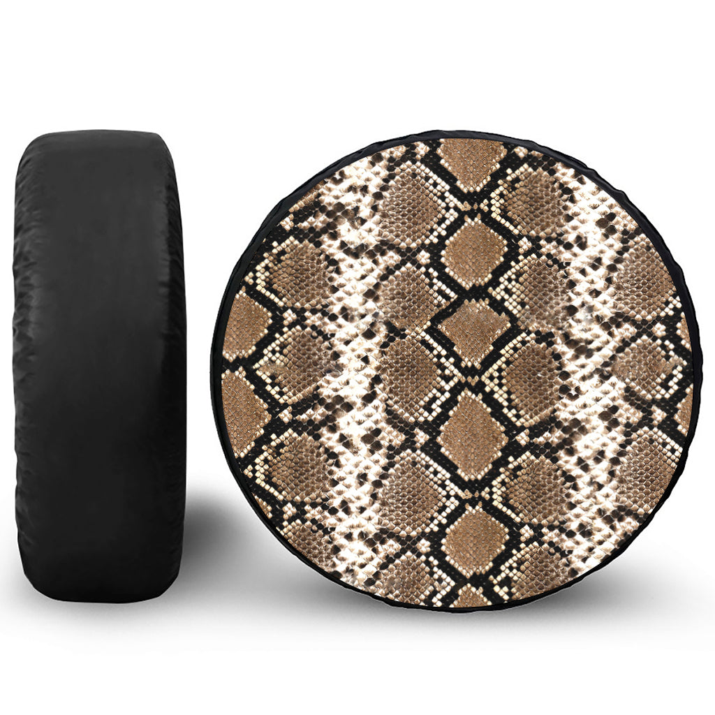 Brown Python Snakeskin Print Tire Cover