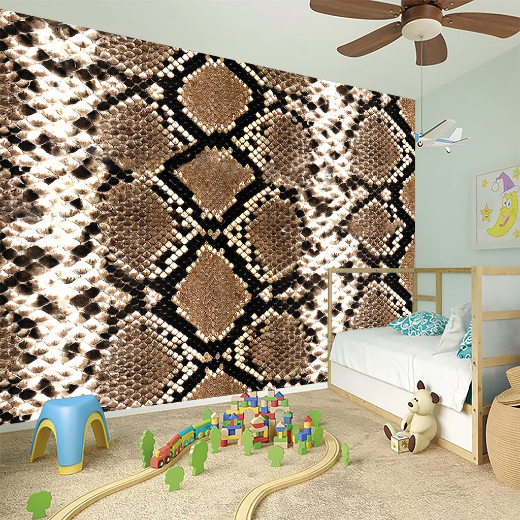 Brown Python Snakeskin Print Wall Sticker