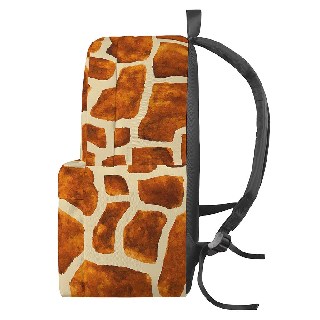 Brown Watercolor Giraffe Pattern Print Backpack