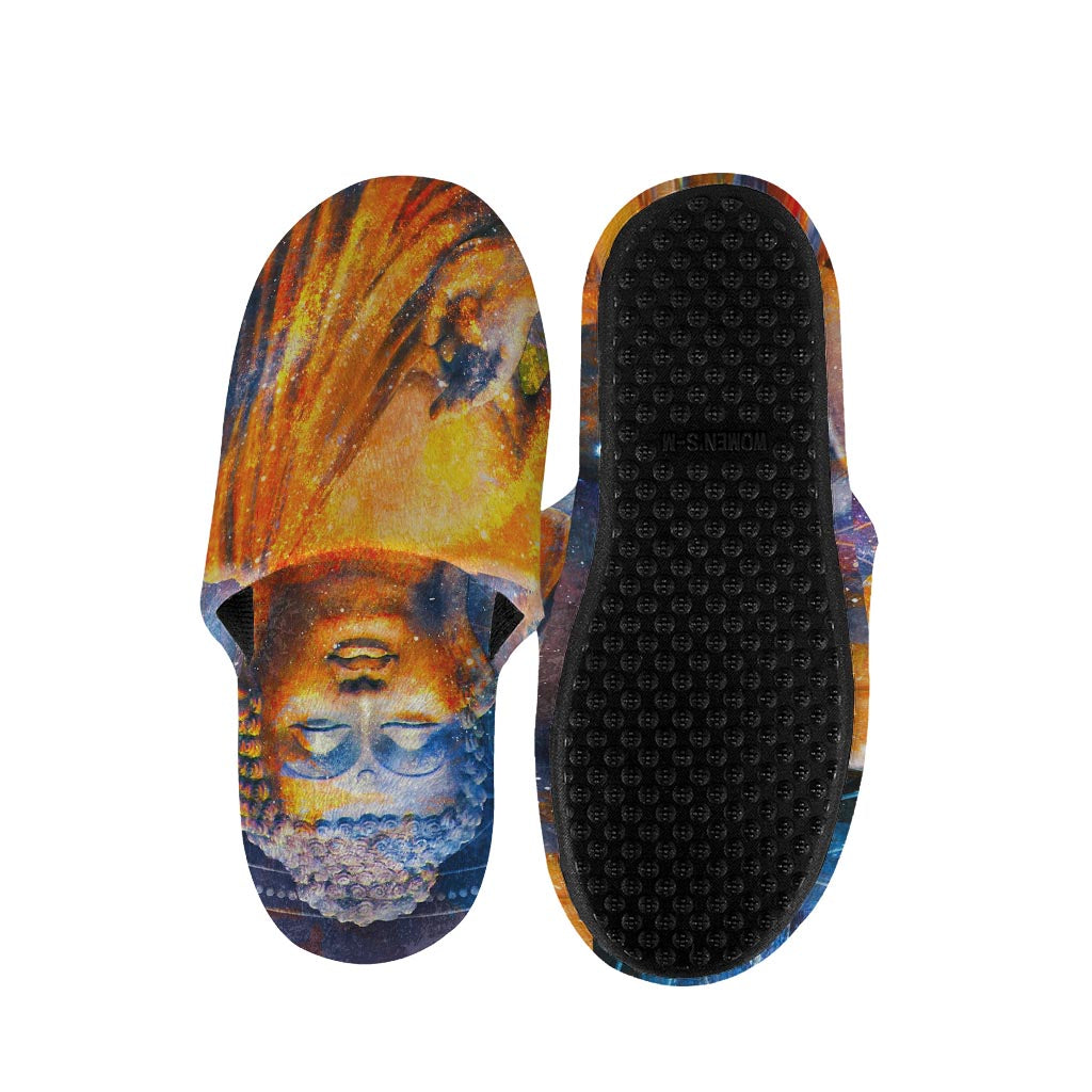 Buddha Statue Mandala Print Slippers