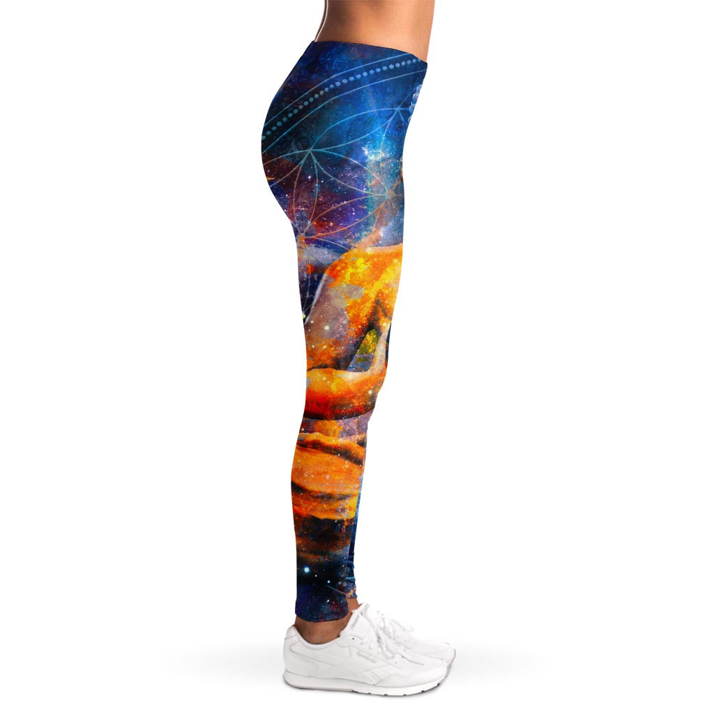 Buddha Statue Mandala Print Women's Leggings