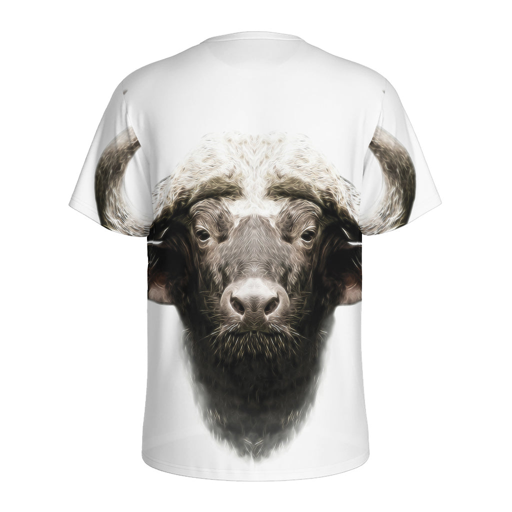 Bull Portrait Print Men's Sports T-Shirt