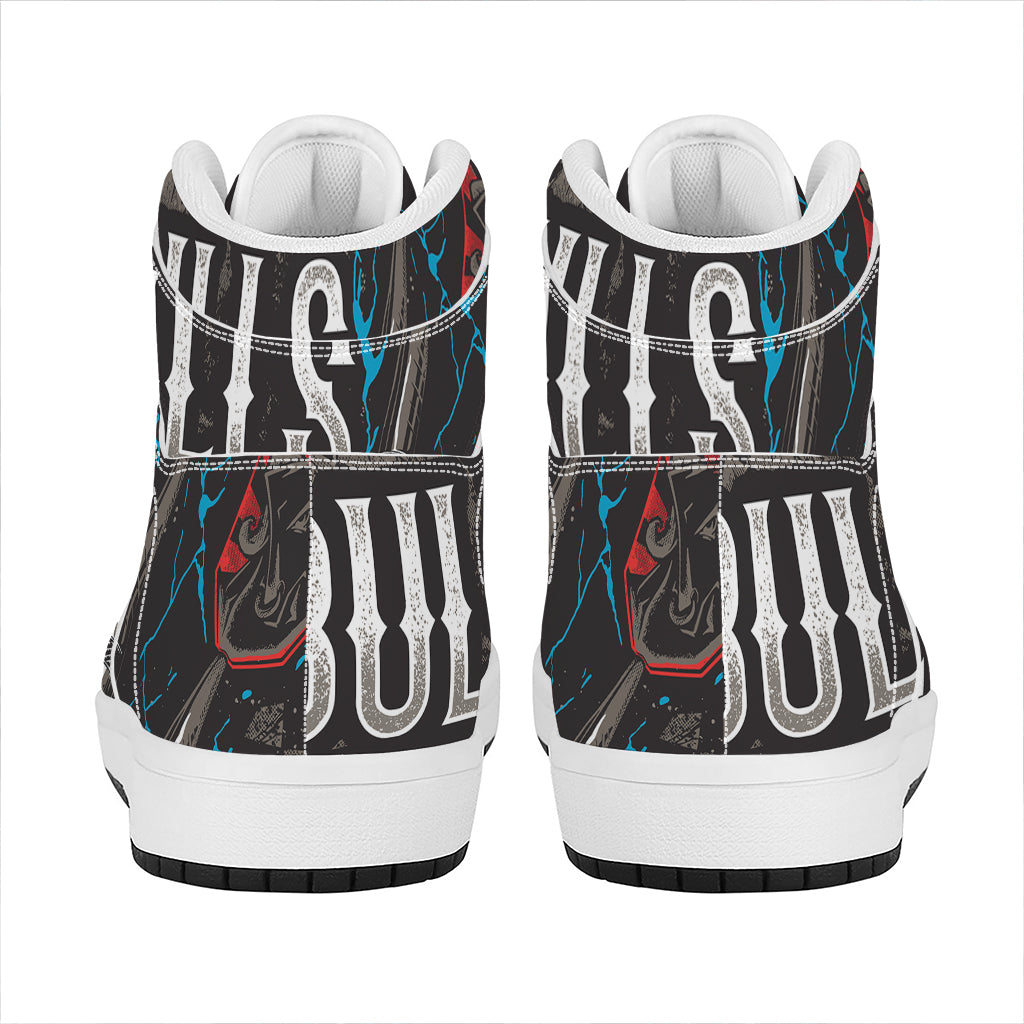 Bullseye Darts Print High Top Leather Sneakers