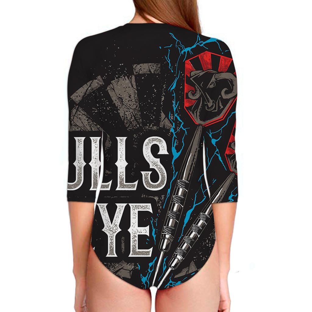 Bullseye Darts Print Long Sleeve Swimsuit