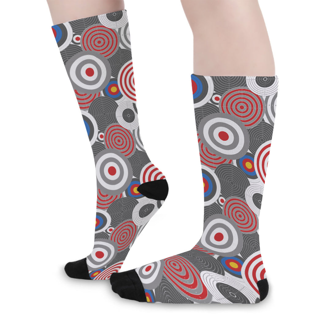 Bullseye Target Pattern Print Long Socks