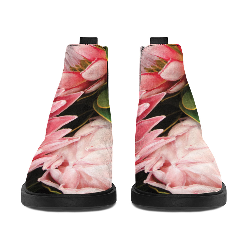 Bunches of Proteas Print Flat Ankle Boots