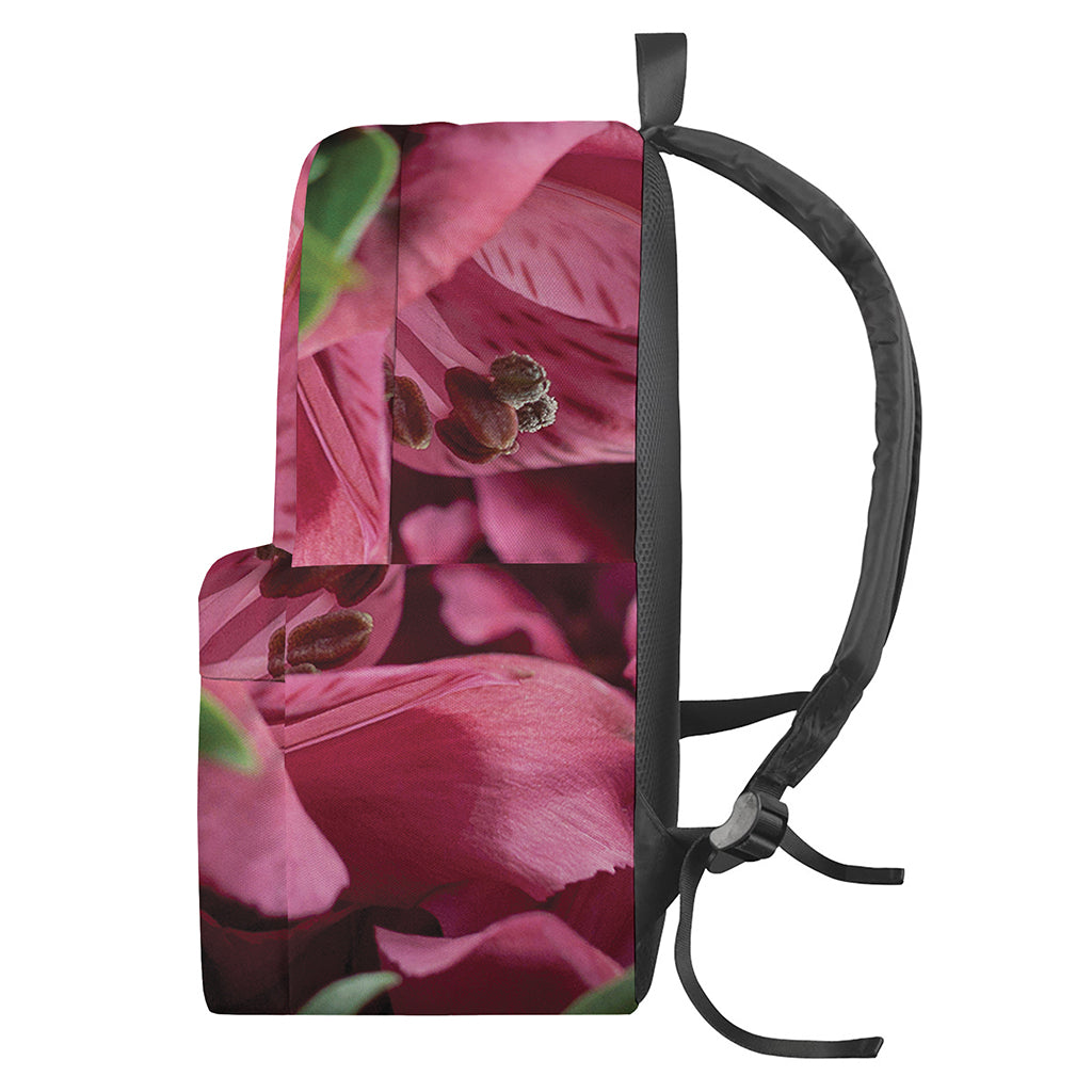 Burgundy Alstroemeria Print Backpack