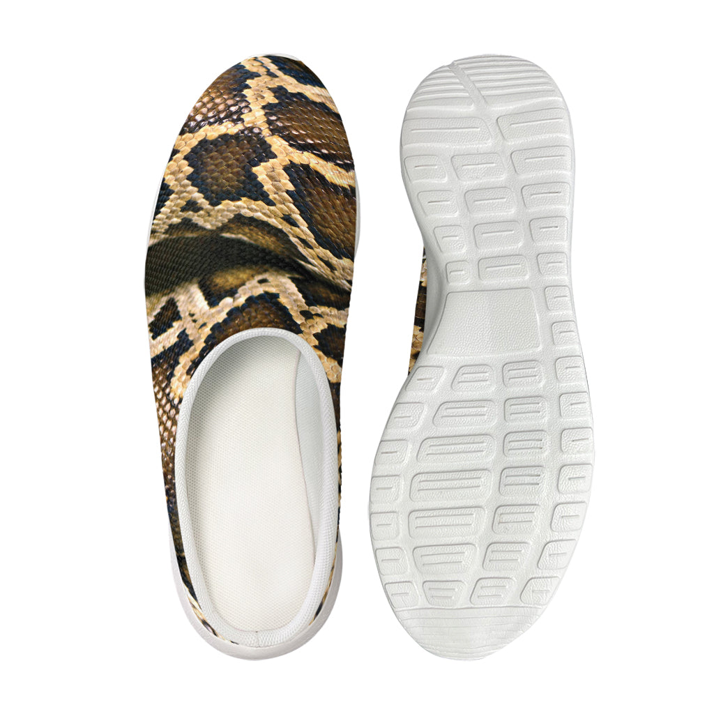 Burmese Python Snake Print Mesh Casual Shoes
