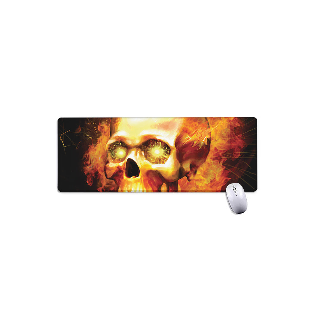 Burning Evil Skull Print Extended Mouse Pad