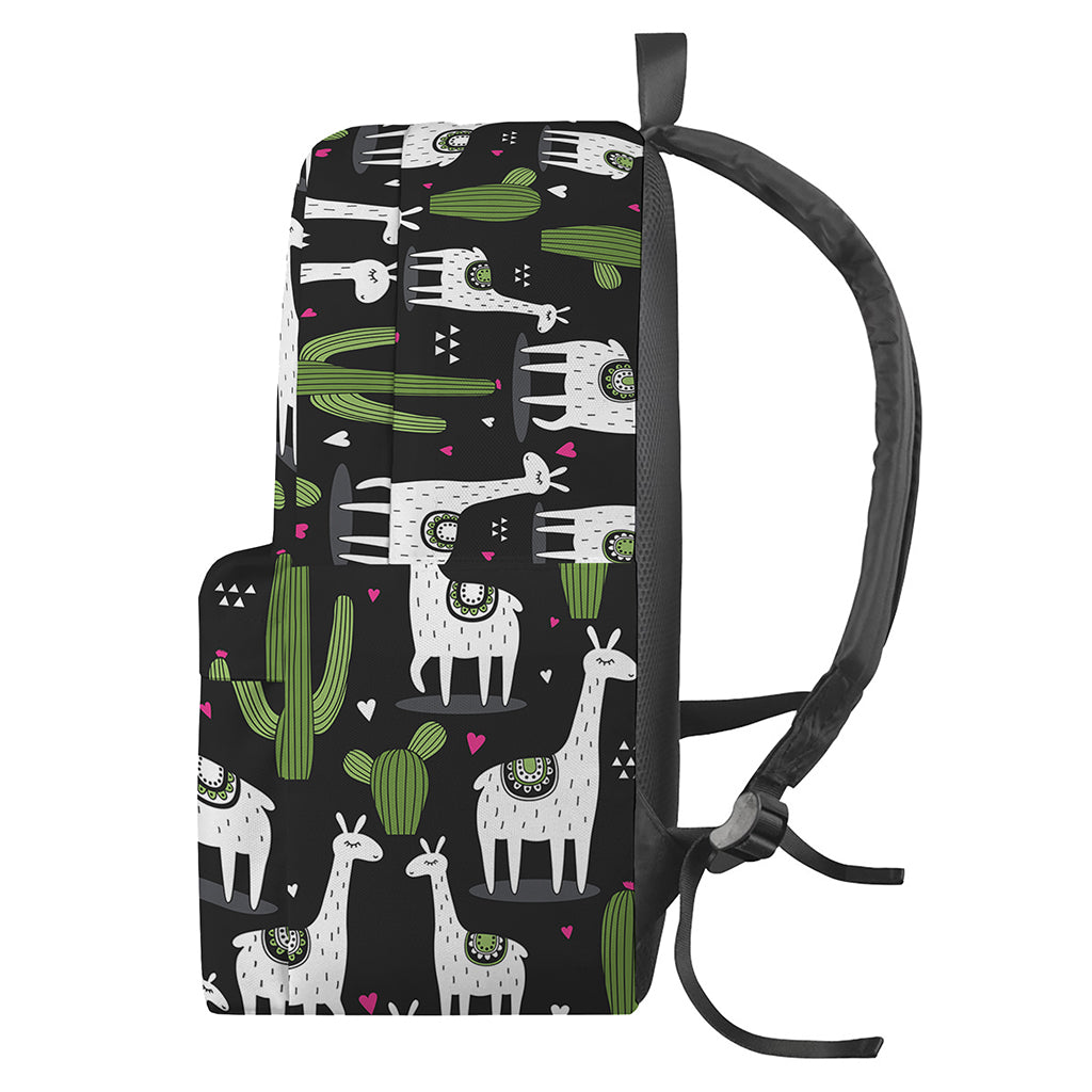 Cactus And Llama Pattern Print Backpack