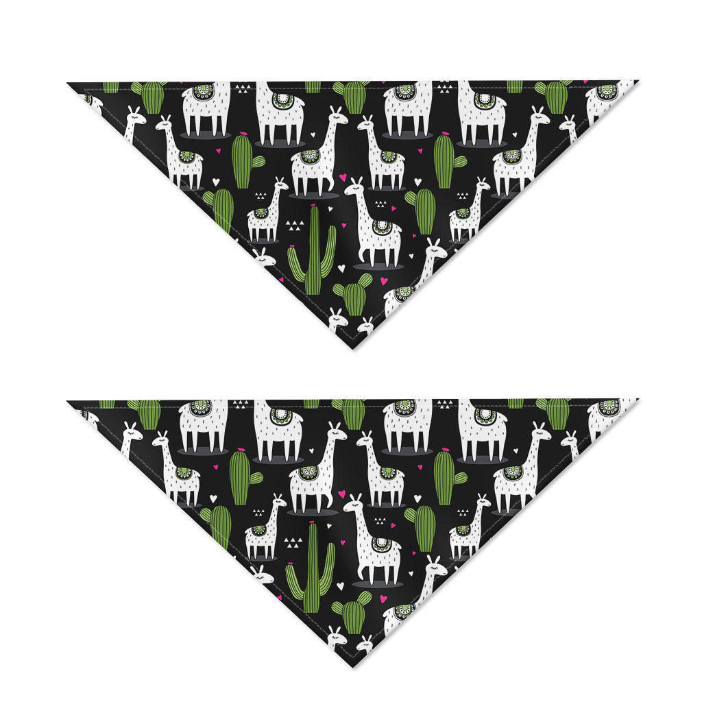 Cactus And Llama Pattern Print Dog Bandana