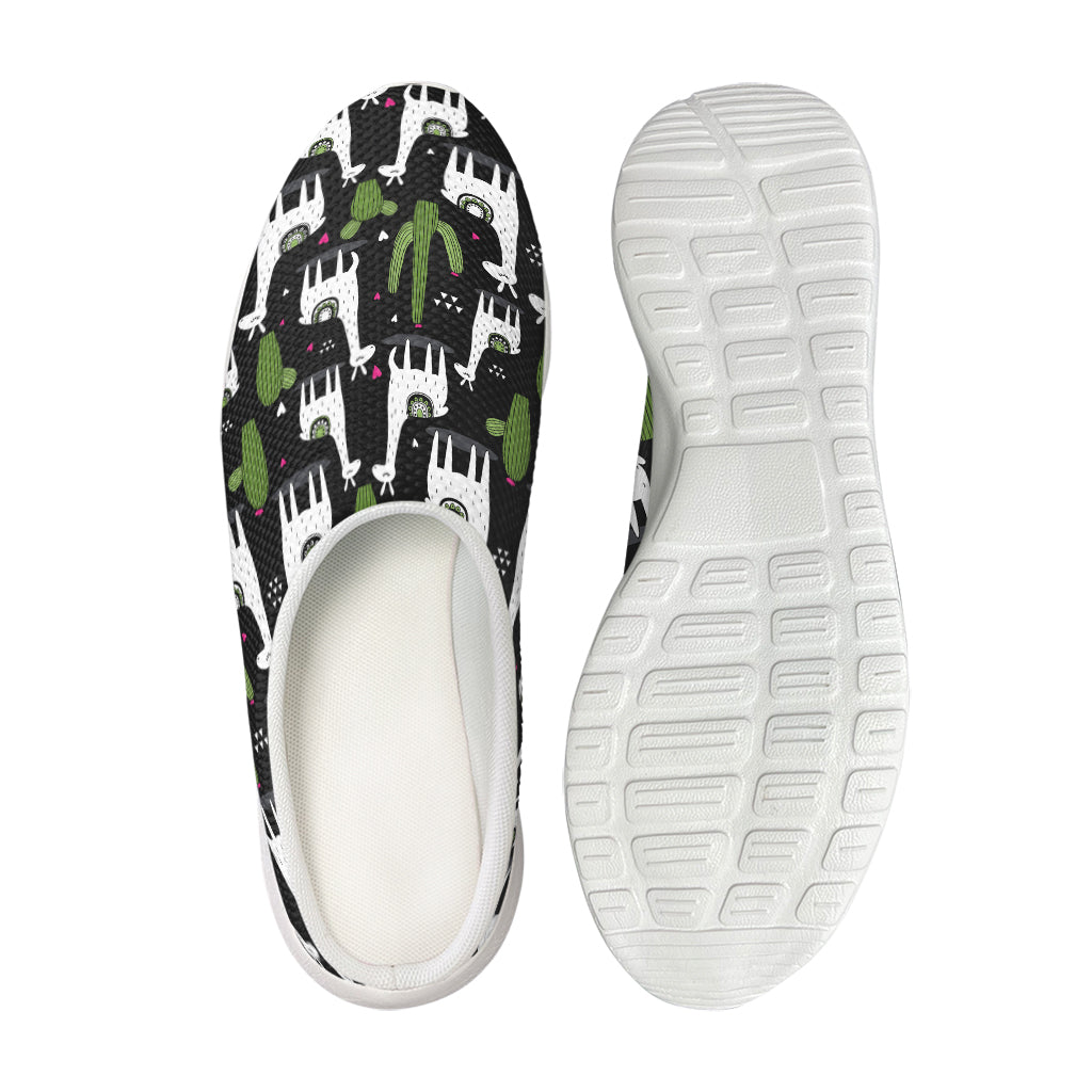Cactus And Llama Pattern Print Mesh Casual Shoes